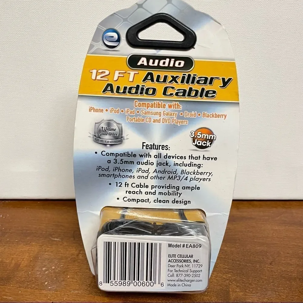 NIB Elite Charger 12' AUXILIARY CABLE